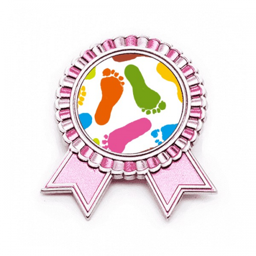 Colorful Footprint Modern Style Fashion Poster Badge Brooch Pin Pink Winner Award Medal Colorful Footprint Modern Style Fashion Poster Badge Brooch Pin Pink Winner Award Medal
