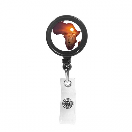 Lion Prairie African Continent Name Map Retractable Keychain Badge Holder ID Badge Lion Prairie African Continent Name Map Retractable Keychain Badge Holder ID Badge