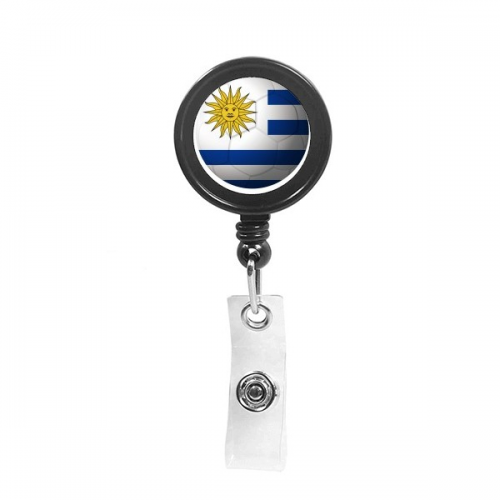 Uruguay National Flag Soccer Football Retractable Keychain Badge Holder ID Badge