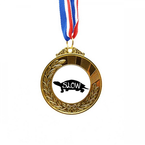 Black Tortoise Animal Outline Natural Gold Award Winner Medal First Place Ribbon