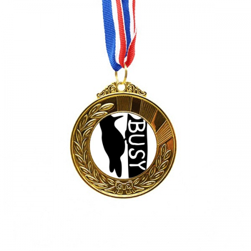 Black Woodpecker Animal Outline Natural Gold Award Winner Medal First Place Ribbon