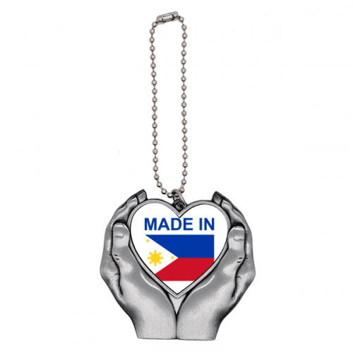 Philippines Country Love Car Keychain Heart Pendant Ornament Charm