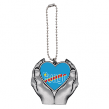 Congo Country Flag Name Art Deco  Fashion Car Keychain Heart Pendant Ornament Charm