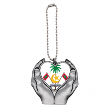 Maldives Asia National Emblem Car Keychain Heart Pendant Ornament Charm Maldives Asia National Emblem Car Keychain Heart Pendant Ornament Charm