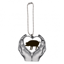 Black Pig Animal Portrayal Car Keychain Heart Pendant Ornament Charm