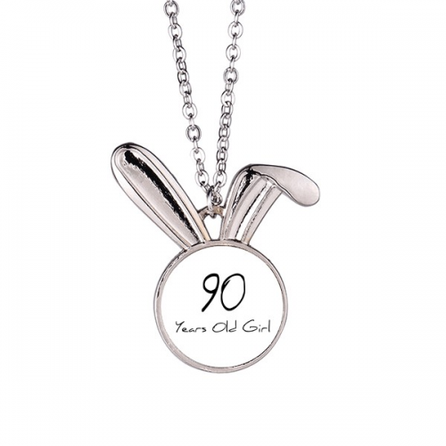 90 years old Girl Age Longevity Rabbit Necklace Pendant Bunny Animal Jewelry Gift 90 years old Girl Age Longevity Rabbit Necklace Pendant Bunny Animal Jewelry Gift