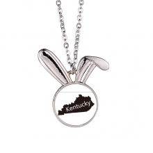 kentucky ameusa map outline Rabbit Necklace Pendant Bunny Animal Jewelry Gift