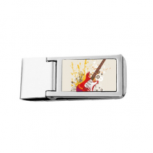 Electric Guitar Jazz Music Culture Slim Money Clip Stainless Holder Pocket Wallet Electric Guitar Jazz Music Culture Slim Money Clip Stainless Holder Pocket Wallet