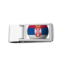 Serbia National Flag Soccer Football Slim Money Clip Stainless Holder Pocket Wallet