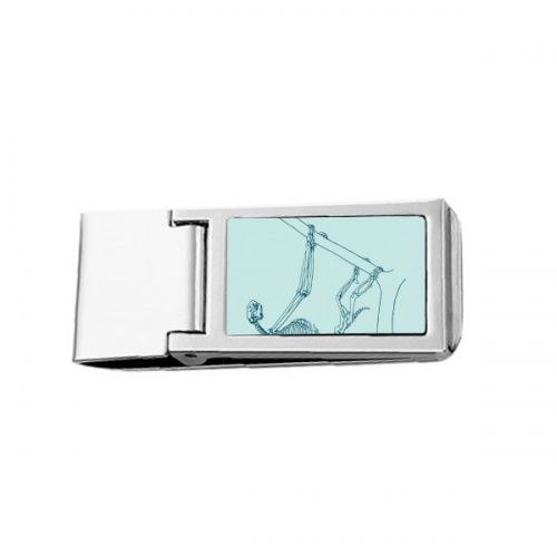 Sloth Skeleton Sketch Animal Slim Money Clip Stainless Holder Pocket Wallet