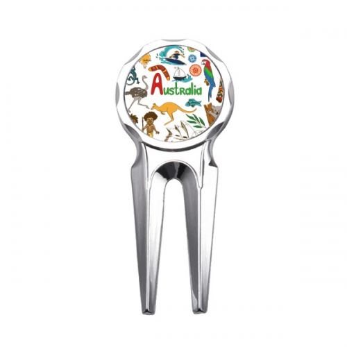 Australia Landscape Animals National Flag Golf Divot Tool Golf Ball Marker Repair Tool