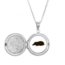 Black Mole Animal Portrayal Locket Necklace Hold Picture Jewelry Birthday Gift