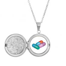 胶囊药片保健品图案 存照片项链可打开吊坠首饰