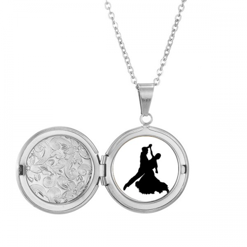 Dancer Sports Performance Duet Dance Locket Necklace Hold Picture Jewelry Birthday Gift