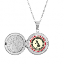 英国国家地图城市伦敦 存照片项链可打开吊坠首饰