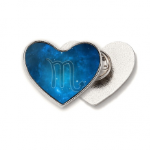 Starry Night Scorpio Zodiac Constellation Heart Metal Pin Brooch Clip Love