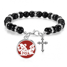 Year Of Rat Animal China Zodiac Pattern ﻿ Beaded Bracelet Boho Jewelry