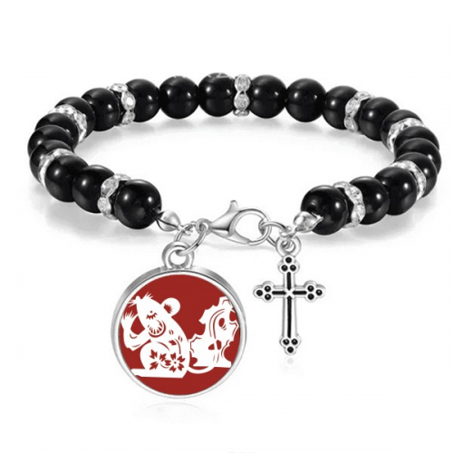 Year Of Rat Animal China Zodiac Pattern ﻿ Beaded Bracelet Boho Jewelry