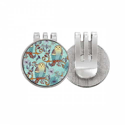 Blue Flower Owl Protect Animal Pet Lover Golf Ball Marker Hat Cap Clip Enamel Magnetic