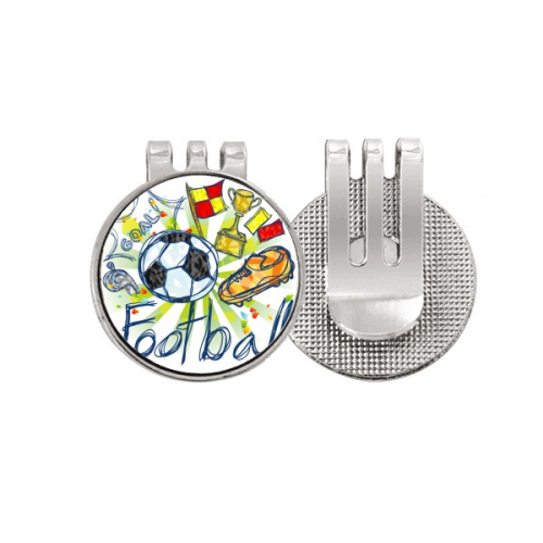 Cartoon Football Series Pattern Soccer Golf Ball Marker Hat Cap Clip Enamel Magnetic Cartoon Football Series Pattern Soccer Golf Ball Marker Hat Cap Clip Enamel Magnetic