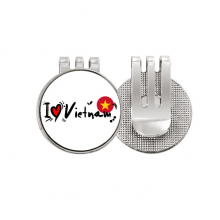 I Love Vietnam Word Flag Love Heart Illustration Golf Ball Marker Hat Cap Clip Enamel Magnetic