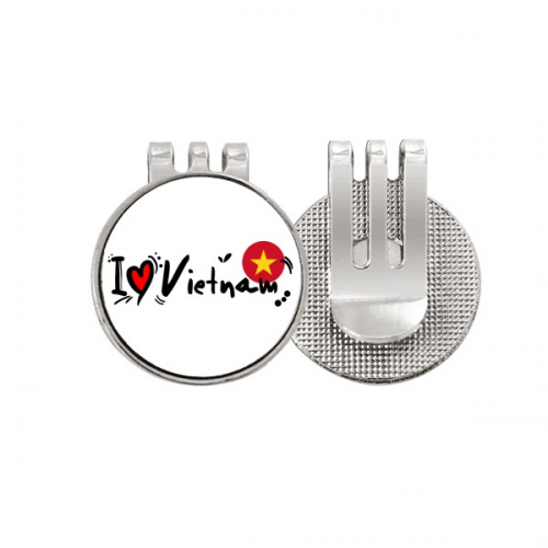 I Love Vietnam Word Flag Love Heart Illustration Golf Ball Marker Hat Cap Clip Enamel Magnetic