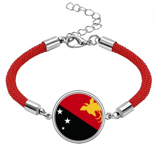 Papua New Guinea National Flag Oceania Country Lucky Red String Bracelet Rope Bracelet Handmade