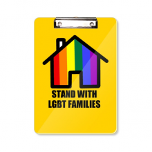 Stand With LGBT Falies Clipboard Folder Writing Pad Backing Plate A4