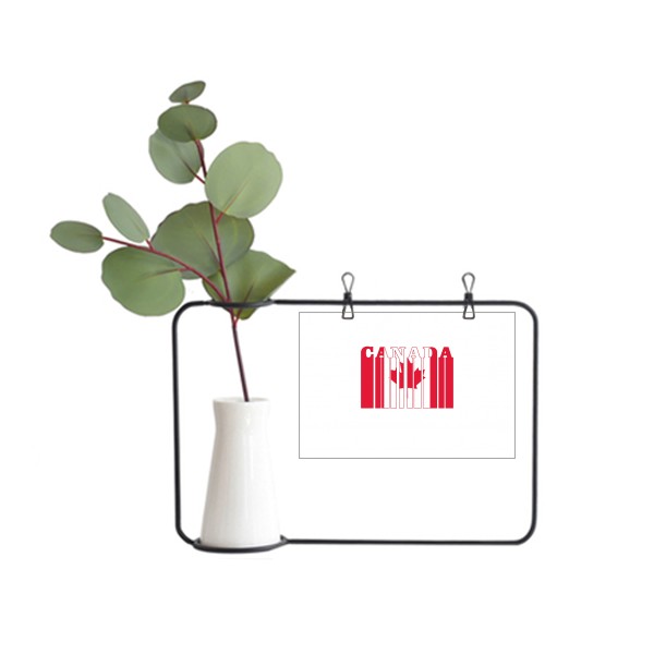 旗帜国家文字加拿大 金属相框陶瓷花瓶装饰