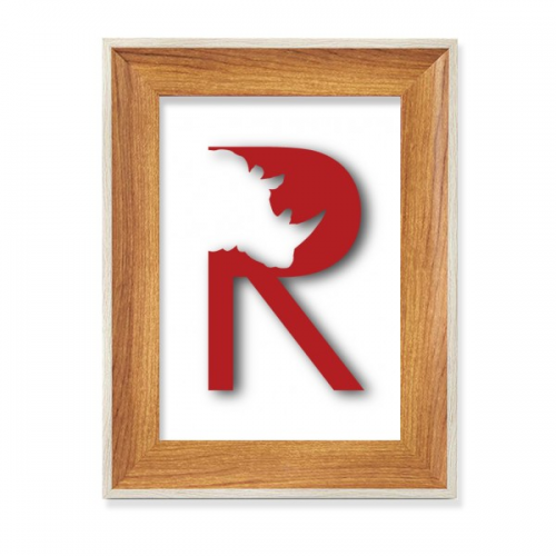 Outline Strength Pointed Rhino Desktop Wooden Photo Frame Display Picture Art Painting Multiple Sets