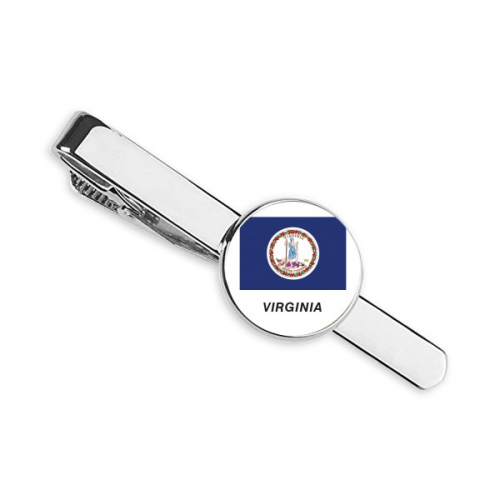 American State Flag Contour Virginia Necktie Tie Clip Bar  Business Man