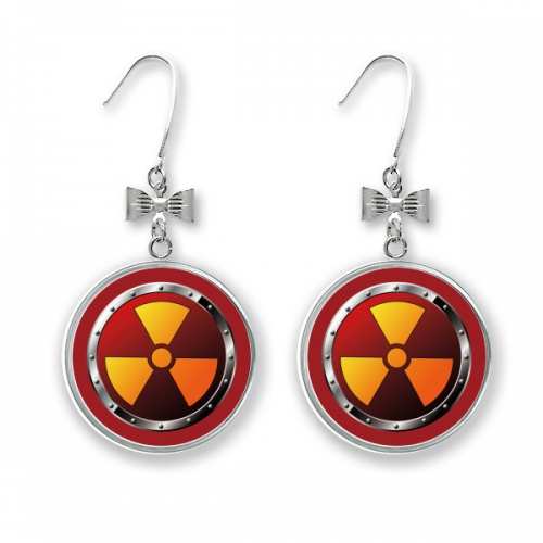 logo radioactive substances warning bow ears drop stud pierced hook logo radioactive substances warning bow ears drop stud pierced hook