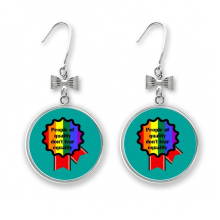 people of quality dont fear equality bow ears drop stud pierced hook