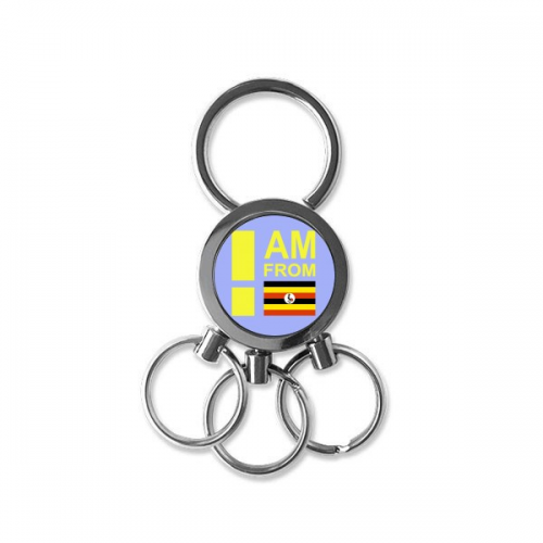 i am from uganda art deco  fashion stainless steel metal key holder chain  keychain