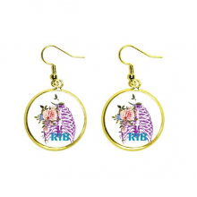 rib thoracic body with flowers ear dangle en drop ear jewelry woman