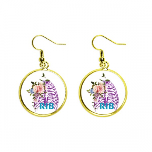 rib thoracic body with flowers ear dangle en drop ear jewelry woman