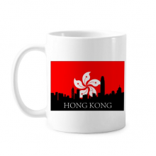 Hong Kong Architectural Landscape Outline Mug Pottery Cerac Coffee Porcelain Cup Tableware