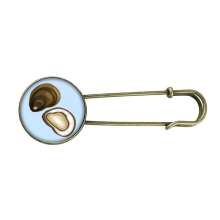 Seafood Marisco Oyster Cowry Retro Metal Brooch Pin Clip Jewelry