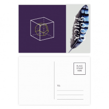 Combinatorial Cube Mathematical Geometric Space Lucky Feather Postcard Set Thanks Card Mailing Side 20pcs