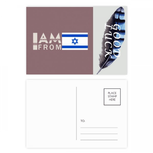 I Am From Israel Art Deco  Fashion Lucky Feather Postcard Set Thanks Card Mailing Side 20pcs