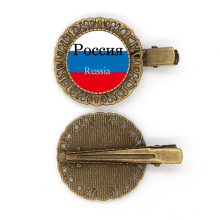 Eurasian Russian Flag English Country Hairpin Headdress Brooch Hair Clip Barrette