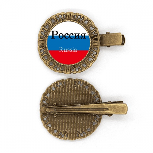 Eurasian Russian Flag English Country Hairpin Headdress Brooch Hair Clip Barrette