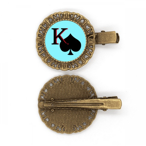 peking spade k poker hairpin headdress brooch hair clip barrette