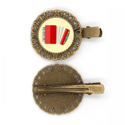 Piano Accordion Descant Hairpin Headdress Brooch Hair Clip Barrette