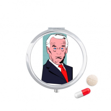 american usa president serious shocked pill case pocket medicine stobox container dispenser