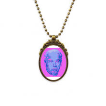 拜登美国总统严肃疑惑 椭圆形复古项链古铜色欧式吊坠礼物