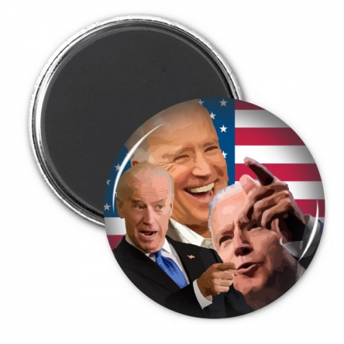 拜登美国总统嘲笑搞笑 圆形冰箱贴徽章3件装