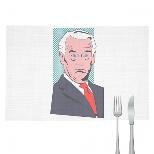 American USA President Serious Shocked Placemat Pad Kitchen Woven Heat Resistant Cushion Rectangle