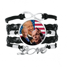 拜登美国总统嘲笑搞笑 黑色皮革手链永恒爱礼品礼物