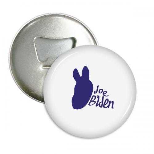 美国总统形象拜登蓝色党徽 圆形冰箱贴装饰开瓶器瓶起子3件装